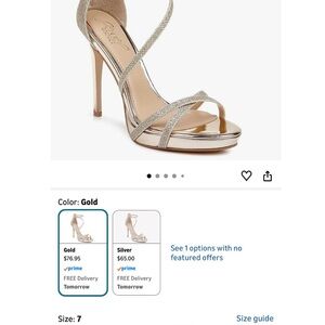 Jewel Badgley Mischka Gold Strappy Heels